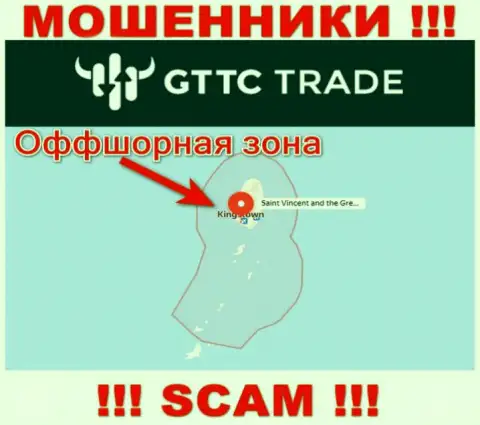 МОШЕННИКИ GT-TC Trade имеют регистрацию очень далеко, на территории - Saint Vincent and the Grenadines