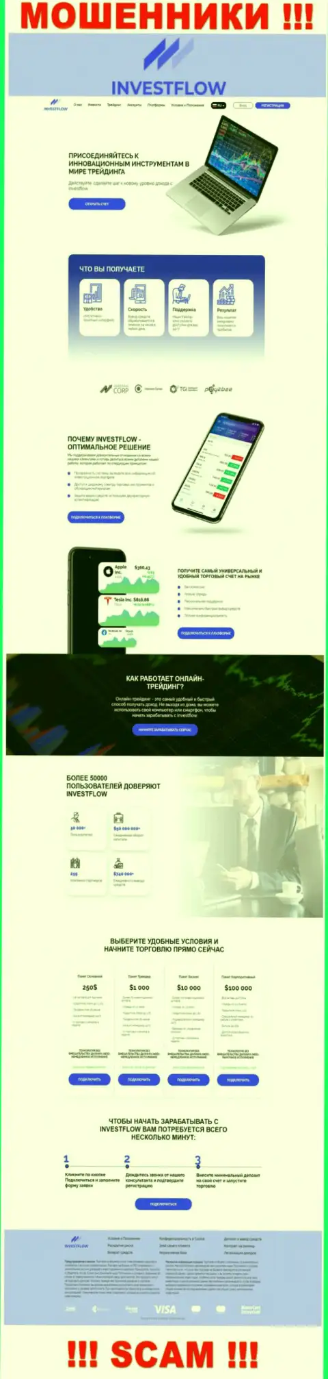 Скриншот официального веб-сервиса Инвест-Флов - Invest-Flow Io