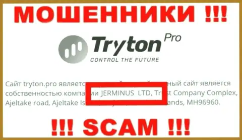 Информация о юридическом лице Тритон Про - им является компания Jerminus LTD