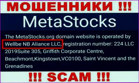 Юридическое лицо конторы MetaStocks это Wellbe NB Aliance LLC, информация взята с официального онлайн-сервиса