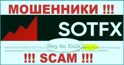 Как указано на официальном интернет-ресурсе мошенников Sot FX: 10424 - их номер регистрации
