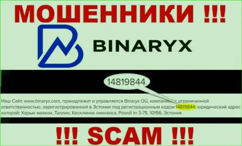 Binaryx Com не скрывают рег. номер: 14819844, да и зачем, разводить клиентов номер регистрации вовсе не мешает