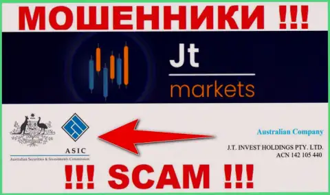 JTMarkets Com прикрывают свою преступную деятельность мошенническим регулирующим органом - ASIC