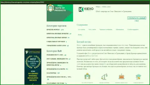 Обзор о условиях для торгов форекс дилинговой компании KIEXO, опубликованный на сайте Directory FinanceMagnates Com
