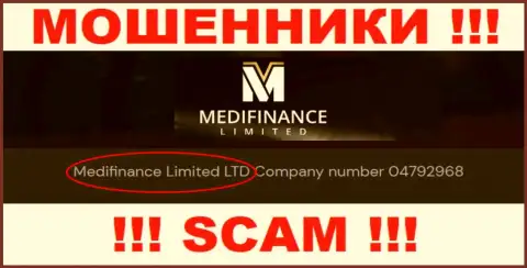 MediFinance будто бы руководит организация Medifinance Limited LTD