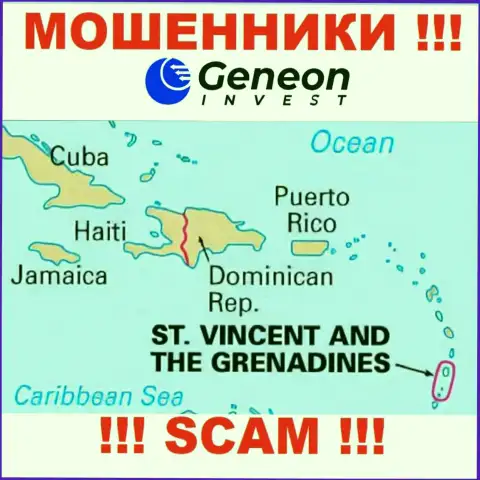 ГенеонИнвест Ко базируются на территории - St. Vincent and the Grenadines, избегайте работы с ними
