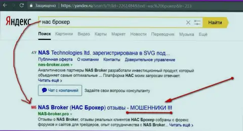 Первые 2-е строки Yandex - NAS Technologies Ltd кидалы!